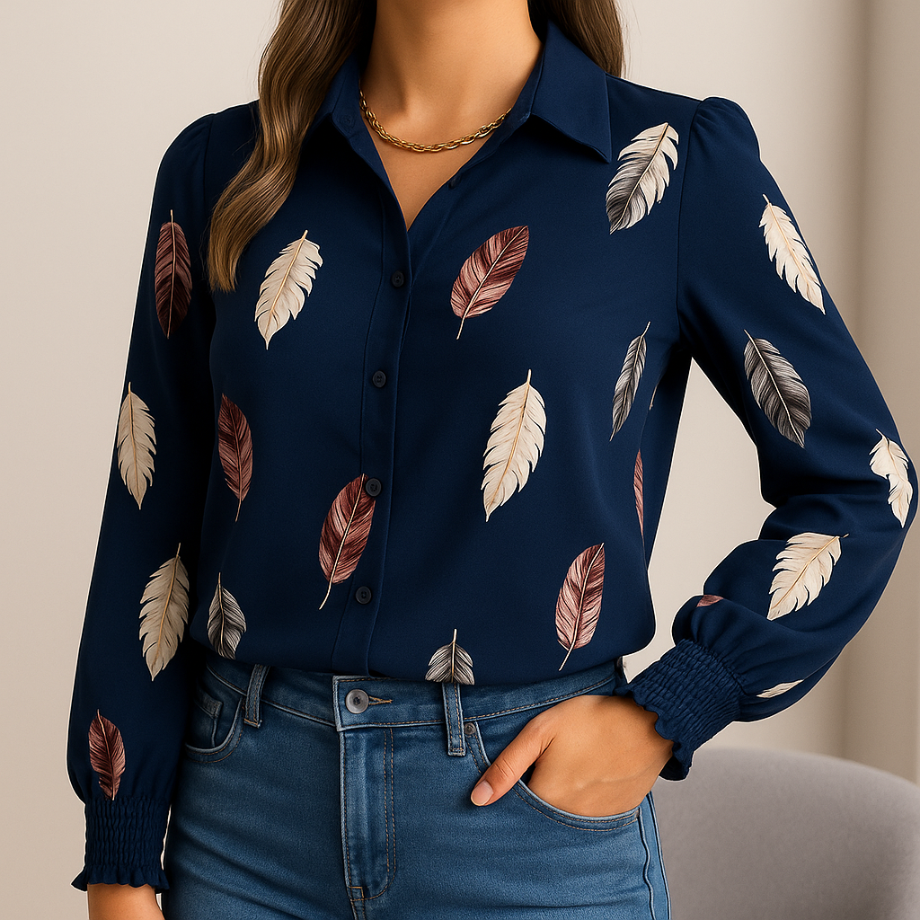 Velyne™ Stijlvolle Verenprint Blouse
