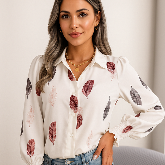 Velyne™ Stijlvolle Verenprint Blouse