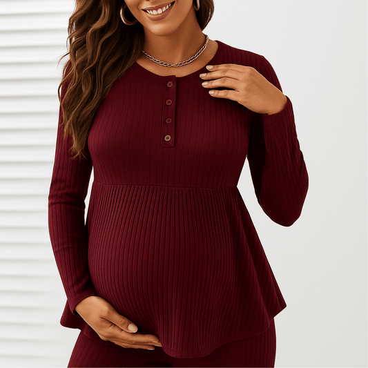 Fashion Zwangerschapsset 2-delig – Comfortabele Top & Broek met Stretch