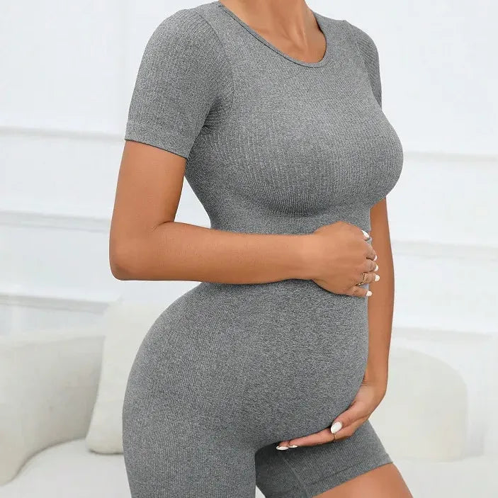 Zwangerschapsset – Naadloze 2-delige Sportieve Crop Top & Legging