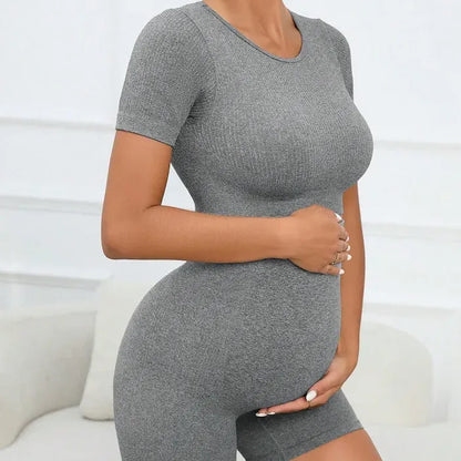 Zwangerschapsset – Naadloze 2-delige Sportieve Crop Top & Legging
