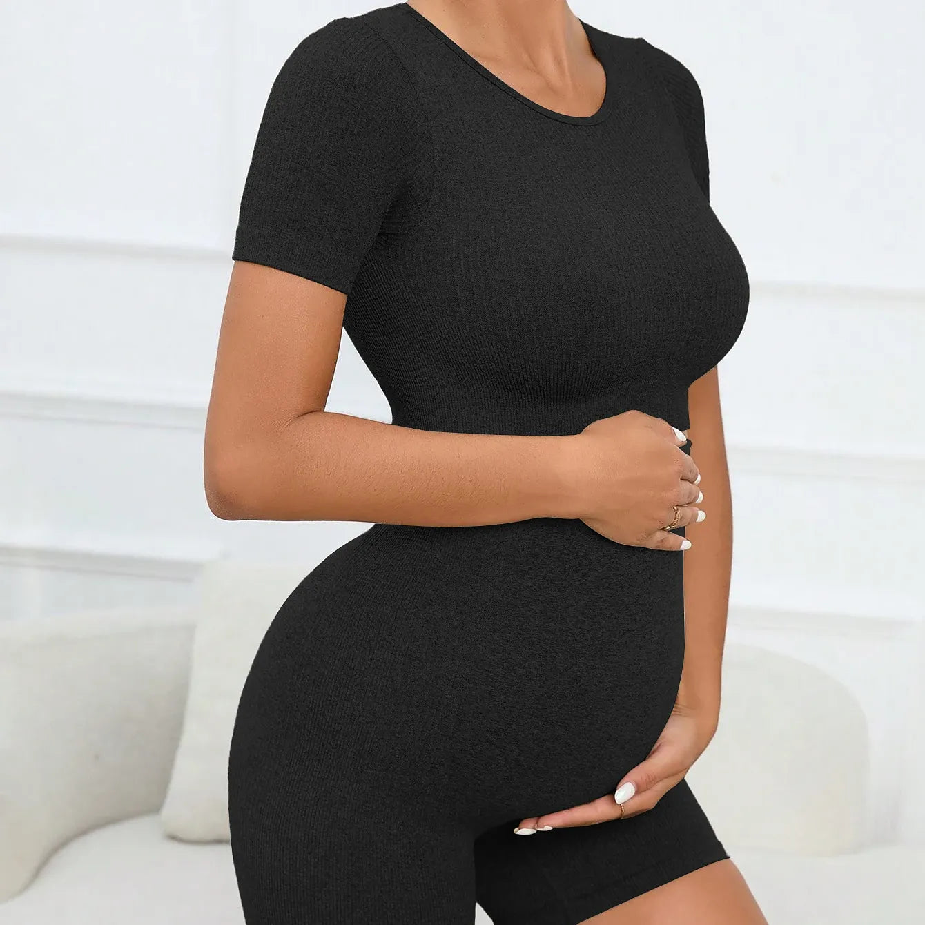 Zwangerschapsset – Naadloze 2-delige Sportieve Crop Top & Legging