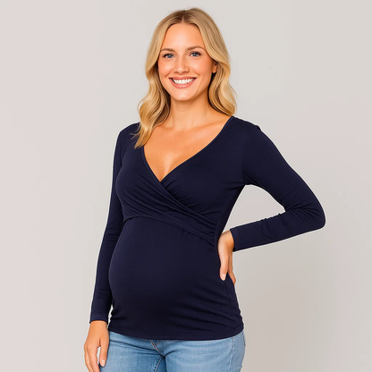 Zwangerschap Top – Stijlvolle Cross Wrap