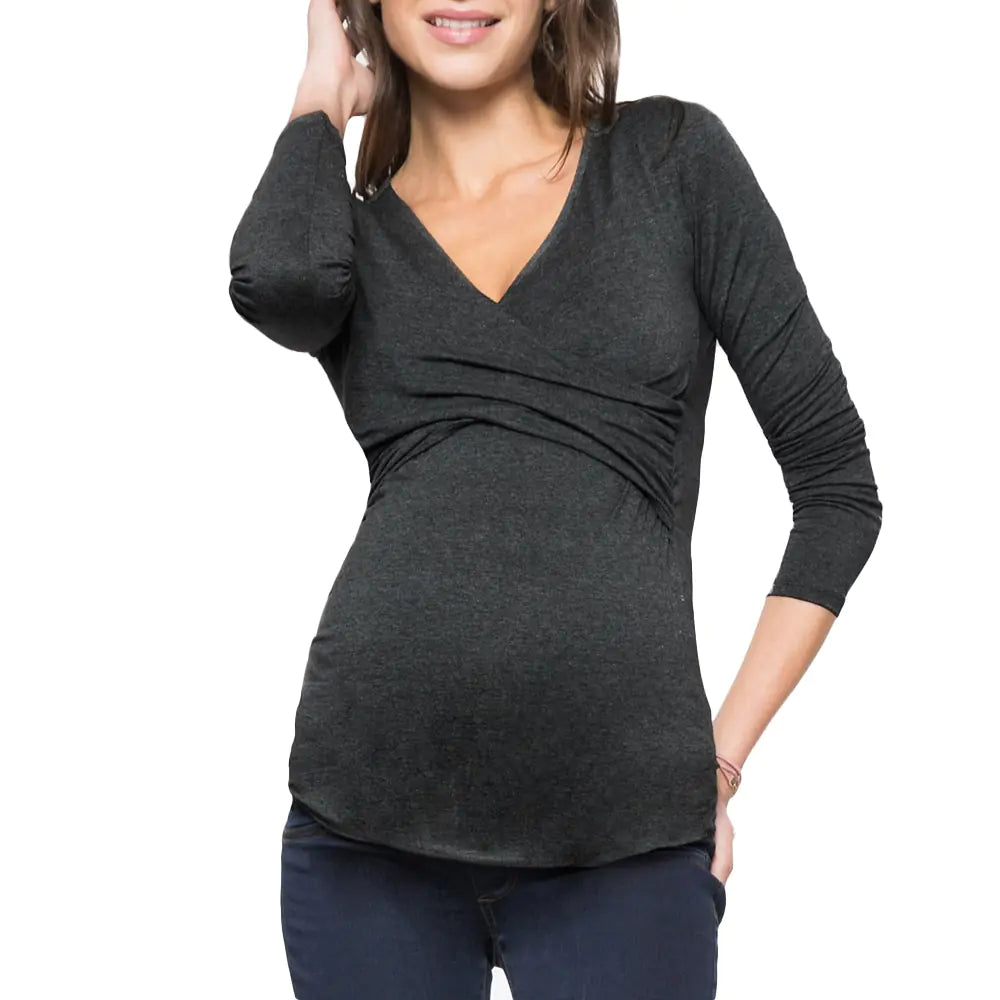 Zwangerschap Top – Stijlvolle Cross Wrap